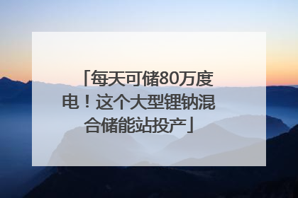 每天可储80万度电！这个大型锂钠混合储能站投产