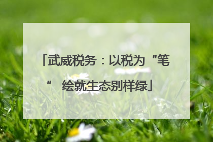武威税务：以税为“笔” 绘就生态别样绿