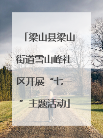 梁山县梁山街道雪山峰社区开展“七一”主题活动