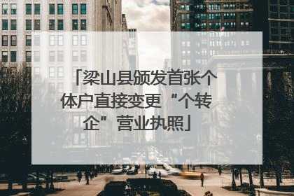 梁山县颁发首张个体户直接变更“个转企”营业执照