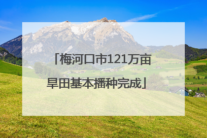 梅河口市121万亩旱田基本播种完成