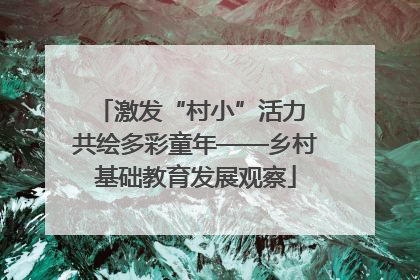 激发“村小”活力 共绘多彩童年——乡村基础教育发展观察