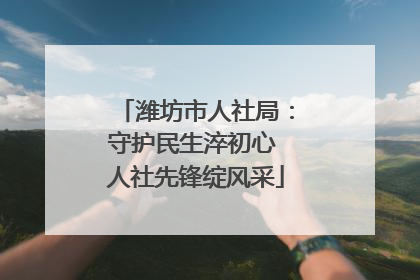潍坊市人社局：守护民生淬初心 人社先锋绽风采