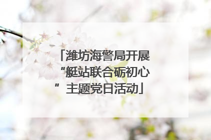 潍坊海警局开展“艇站联合砺初心”主题党日活动