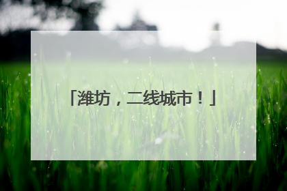 潍坊，二线城市！