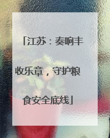 江苏：奏响丰收乐章，守护粮食安全底线