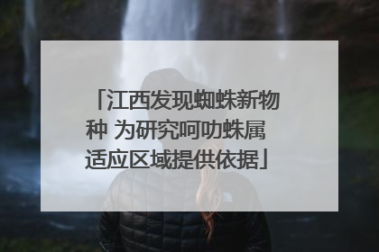 江西发现蜘蛛新物种 为研究呵叻蛛属适应区域提供依据