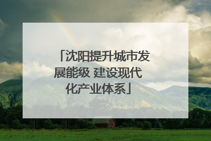 沈阳提升城市发展能级 建设现代化产业体系