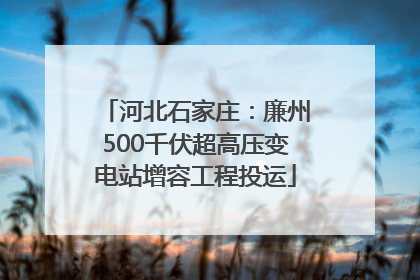 河北石家庄：廉州500千伏超高压变电站增容工程投运