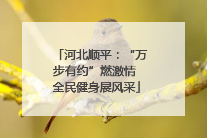 河北顺平：“万步有约”燃激情 全民健身展风采