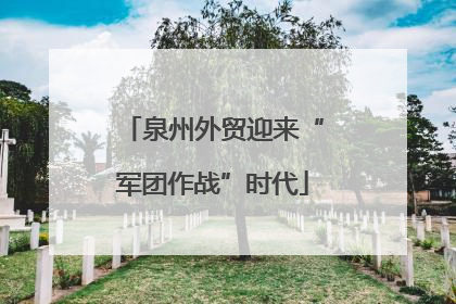 泉州外贸迎来“军团作战”时代