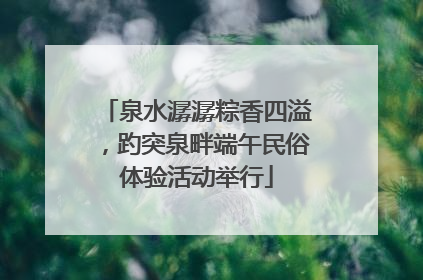 泉水潺潺粽香四溢，趵突泉畔端午民俗体验活动举行