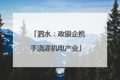 泗水：政银企携手浇灌机电产业