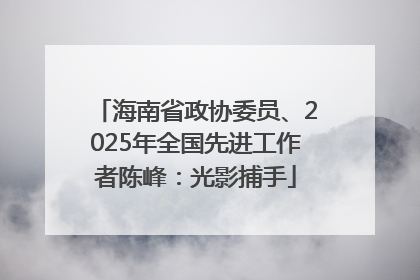 海南省政协委员、2025年全国先进工作者陈峰：光影捕手