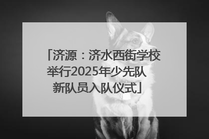济源：济水西街学校举行2025年少先队新队员入队仪式