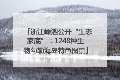 浙江嵊泗公开“生态家底”：1248种生物勾勒海岛特色图景