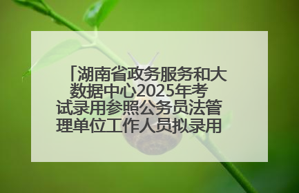 湖南省政务服务和大数据中心2025年考试录用参照公务员法管理单位工作人员拟录用人员名单公示