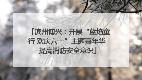 滨州博兴：开展“蓝焰童行 欢庆六一”主题嘉年华 提高消防安全意识