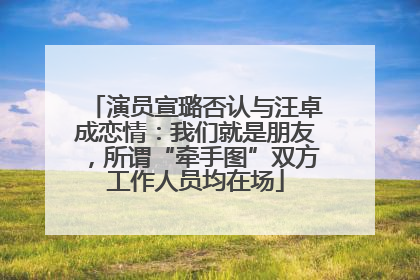 演员宣璐否认与汪卓成恋情：我们就是朋友，所谓“牵手图”双方工作人员均在场