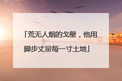 荒无人烟的戈壁，他用脚步丈量每一寸土地