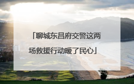 聊城东昌府交警这两场救援行动暖了民心