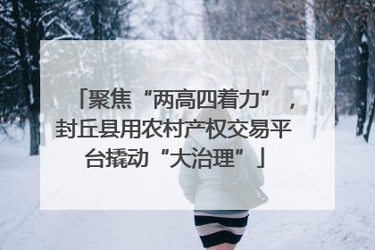 聚焦“两高四着力”，封丘县用农村产权交易平台撬动“大治理”