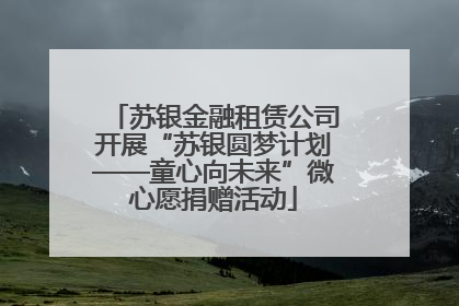 苏银金融租赁公司开展“苏银圆梦计划——童心向未来”微心愿捐赠活动