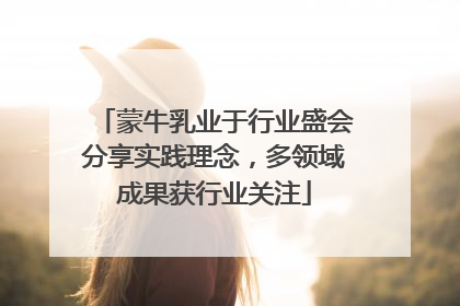蒙牛乳业于行业盛会分享实践理念，多领域成果获行业关注