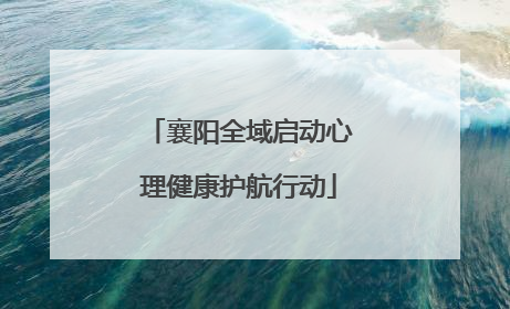 襄阳全域启动心理健康护航行动