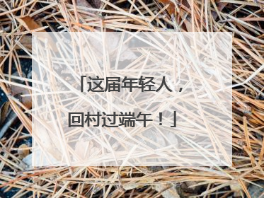 这届年轻人，回村过端午！