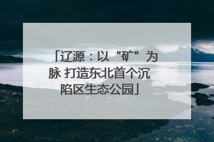 辽源：以“矿”为脉 打造东北首个沉陷区生态公园