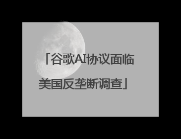 谷歌AI协议面临美国反垄断调查
