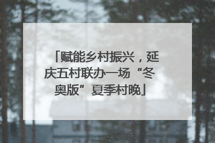 赋能乡村振兴，延庆五村联办一场“冬奥版”夏季村晚