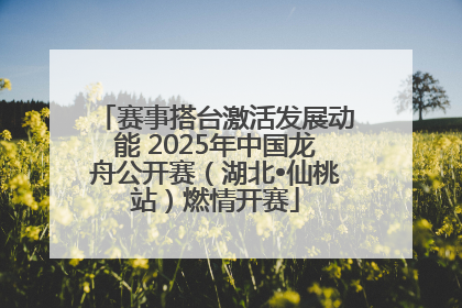 赛事搭台激活发展动能 2025年中国龙舟公开赛（湖北•仙桃站）燃情开赛