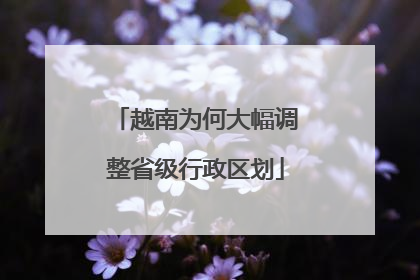 越南为何大幅调整省级行政区划