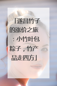 遂昌竹子的涨价之旅：小竹叶包粽子，竹产品走四方