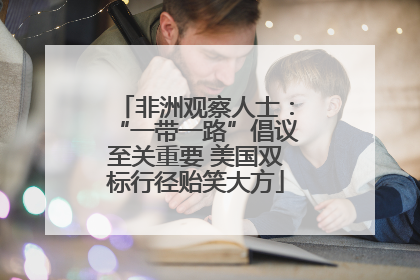 非洲观察人士：“一带一路”倡议至关重要 美国双标行径贻笑大方