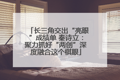 长三角交出“亮眼”成绩单 秦诗立：聚力抓好“两创”深度融合这个棋眼