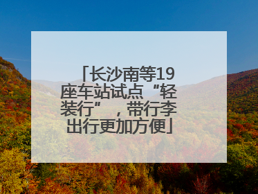 长沙南等19座车站试点“轻装行”，带行李出行更加方便