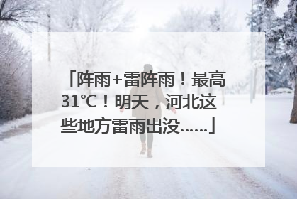阵雨+雷阵雨！最高31℃！明天，河北这些地方雷雨出没……