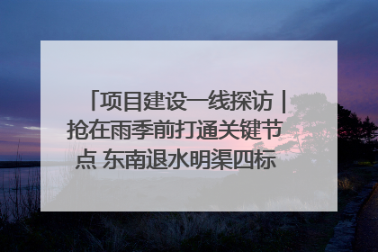 项目建设一线探访｜抢在雨季前打通关键节点 东南退水明渠四标段项目顺利完工