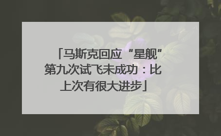 马斯克回应“星舰”第九次试飞未成功：比上次有很大进步