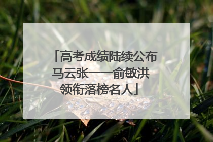 高考成绩陆续公布 马云张一一俞敏洪领衔落榜名人