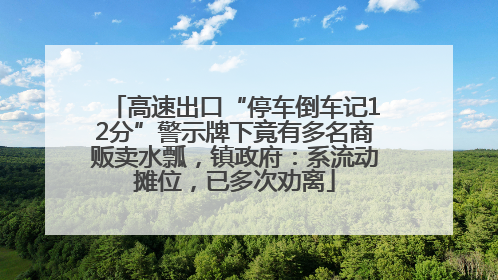 高速出口“停车倒车记12分”警示牌下竟有多名商贩卖水瓢，镇政府：系流动摊位，已多次劝离