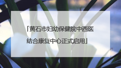 黄石市妇幼保健院中西医结合康复中心正式启用
