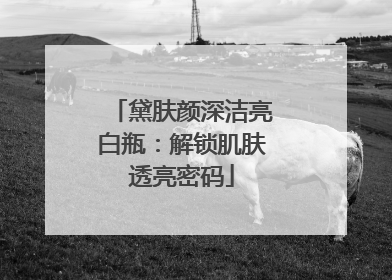 黛肤颜深洁亮白瓶：解锁肌肤透亮密码