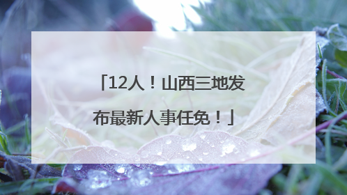 12人！山西三地发布最新人事任免！