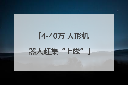 4-40万 人形机器人赶集“上线”