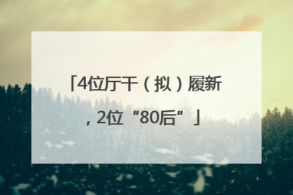 4位厅干（拟）履新，2位“80后”