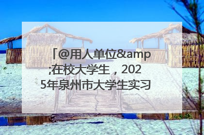 @用人单位&在校大学生，2025年泉州市大学生实习“扬帆计划”来啦！